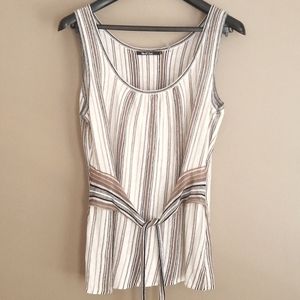 Nic & Zoe linen sleeveless top, neutral colors, sz xl